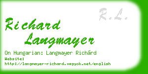 richard langmayer business card